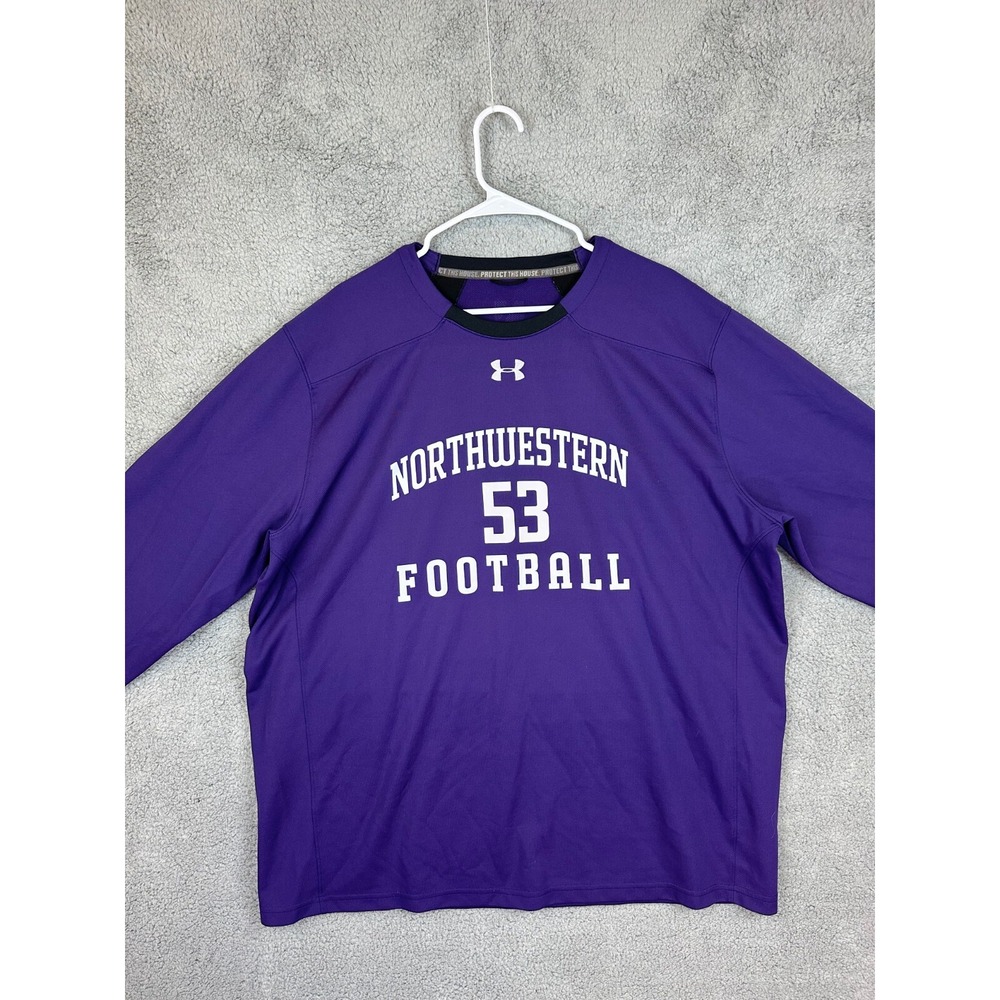 Northwestern Wildcats Pullover Mens 3XL Navy Blue Under Armour Football Rugby